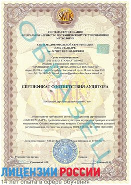 Образец сертификата соответствия аудитора Путилково Сертификат ISO 13485